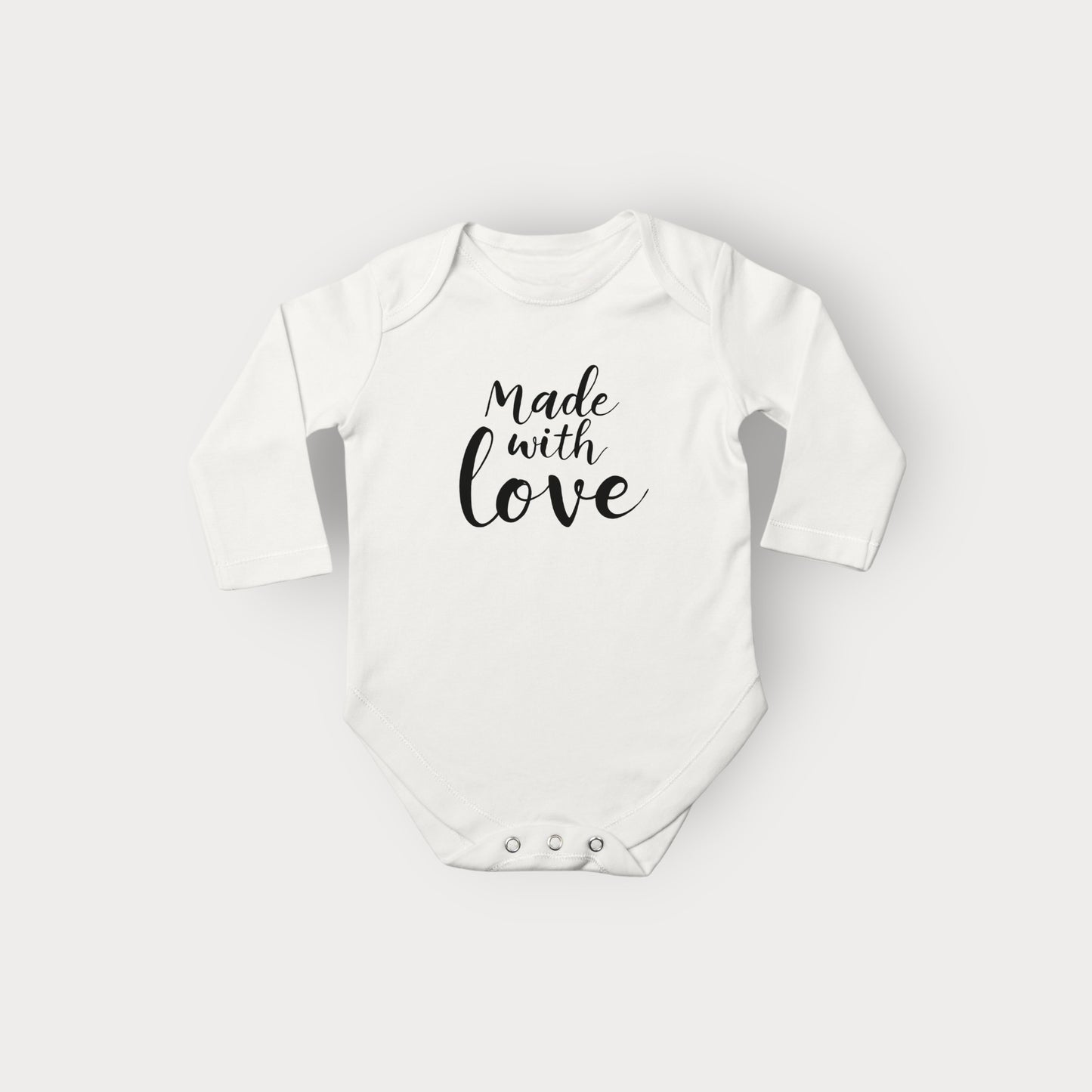 BriarBowes Long Sleeve Baby Onesie – Made with Love