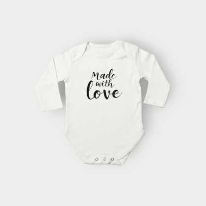 BriarBowes Long Sleeve Baby Onesie – Made with Love