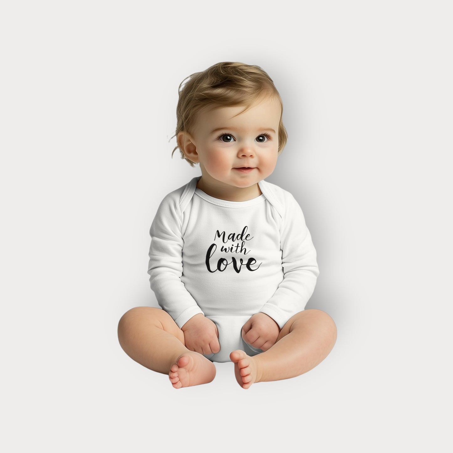 BriarBowes Long Sleeve Baby Onesie – Made with Love
